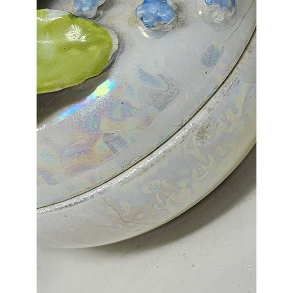 Vintage‎ Germany Small Hand Painted Trinket Boxes Luminescent Translucent Roses - Picture 9 of 11